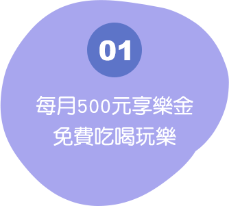 每月500元享樂金 免費吃喝玩樂